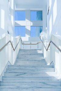 white wall paint stairs